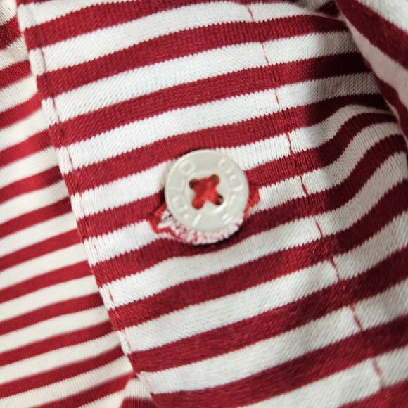 Polo Golf Ralph Lauren Red White Stripe Pima Cotton Shirt XL Spring Meadows - Picture 5 of 7